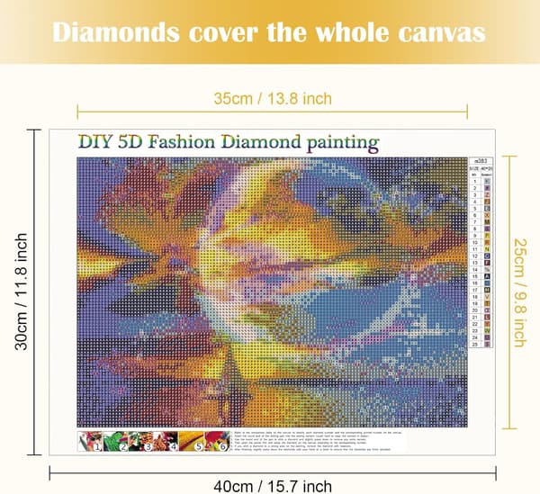 DIY 5D Diamantmaleri efter nummer Kit Fuld Rund Bor Diamantmaleri Kits til voksne, 5D Diamantkunst Kits Voksne Diamantbillede Kunst Håndværk Hjem