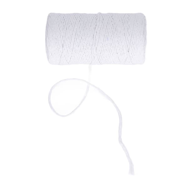 Macrame Cord 2mm Soft Thick Odorless Recycled Cotton Macrame Rope for DIY Tassels, Crafts, Gardening, Home Decor, White