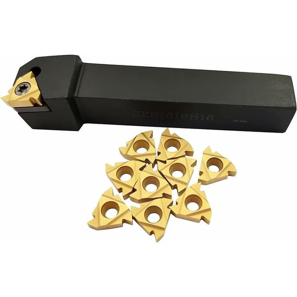 5/8 SER1616H16 Indexable Carbide Threading Tool Holder with 10pcs 16ER AG60 BP010 Carbide Inserts