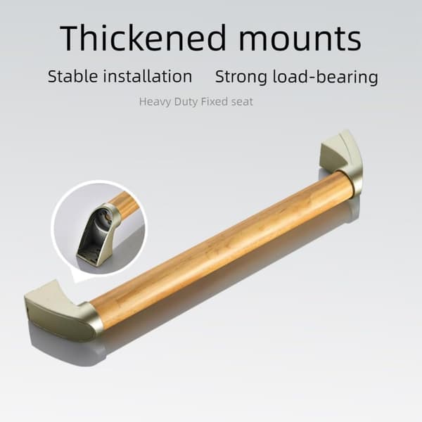 Solid Wood Bathroom Grab Bar Holder, 13” Bathtub Safety Grab Bar, Bathroom Accessibility Handle, Non-Slip Pull Handle