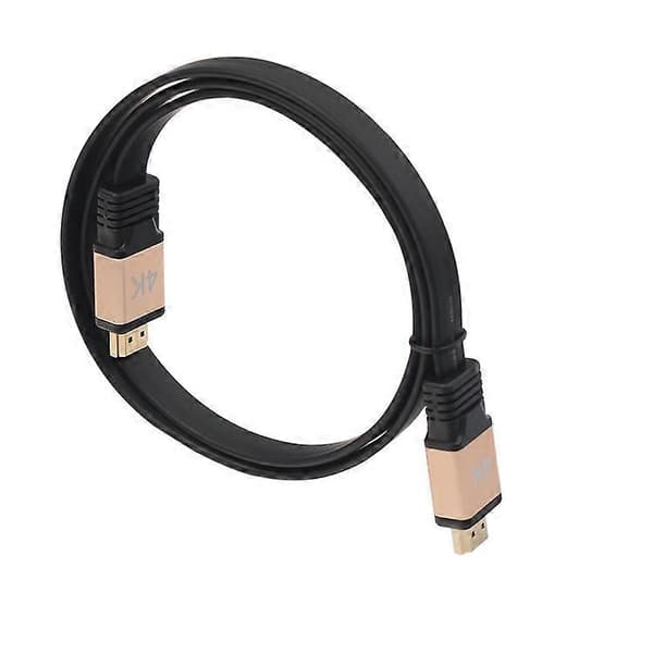 3m HDMI 2.0 4K 30AWG HD 3D 18 Gbps Ethernet Audio Return Fladt HDMI-kabel - Guldfarve