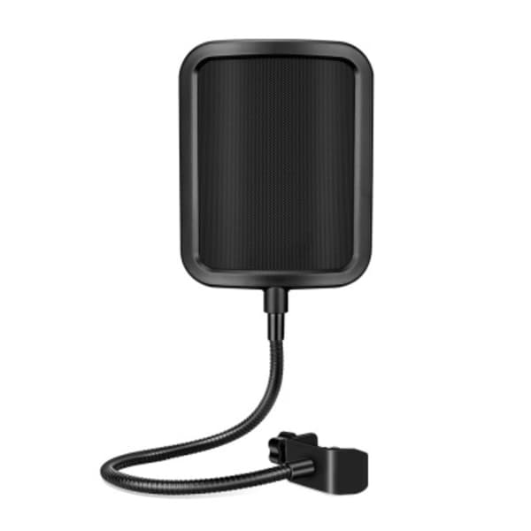 Profesjonelt mikrofon-popfilter i metall, firkantet