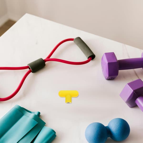 2pcs Gym Equipment Handles M8 Yellow Rotating T-Handles, Ergonomic Exercise Machine Grips