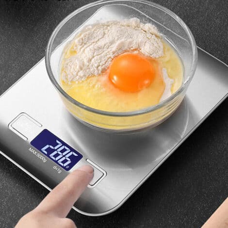 Commercial Electronic Kitchen Scale 5kg/0.1g, Multifunctional Stainless Steel Kitchen Scale for Home Cooking, High-Precision Electronic Kitchen Scale