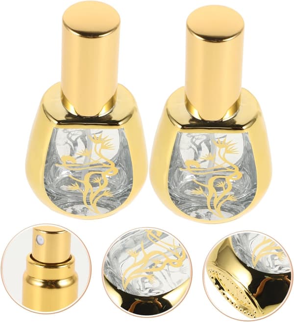 2 Pieces 10ml Glass Perfume Bottles Refillable Portable Spray Bottles for Aromatherapy