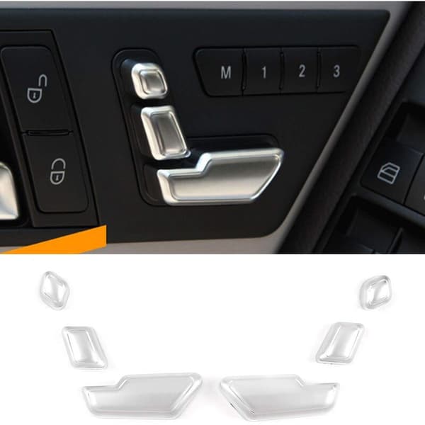 For C E Gla ML Class W212 W218 X166 Silver Chrome Seat Adjust Button Cover Trim