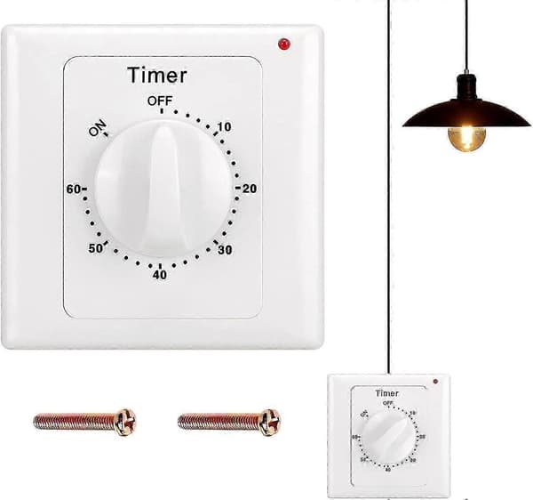 60 minutters nedtellingstimer for baderomsvifte, overflatemontert vanntett mekanisk timer (FMY)