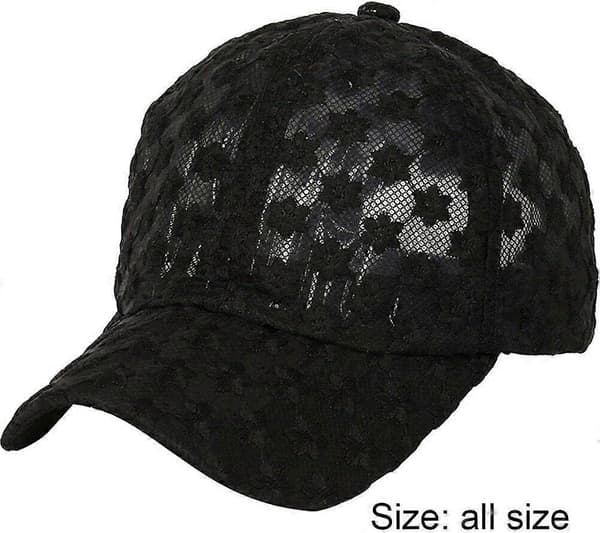 Solhat til damer, hul blomst, baseballkasket, ventilerende blondekasket, let sommerhat, moderigtig afslappet hat til strandfest