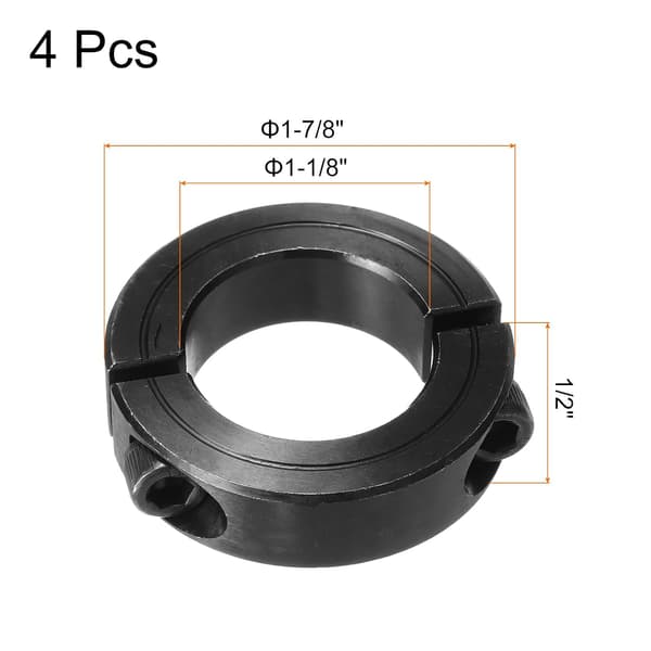 Akselkrave 1 1/8\" boring dobbeltdelt klemme Black