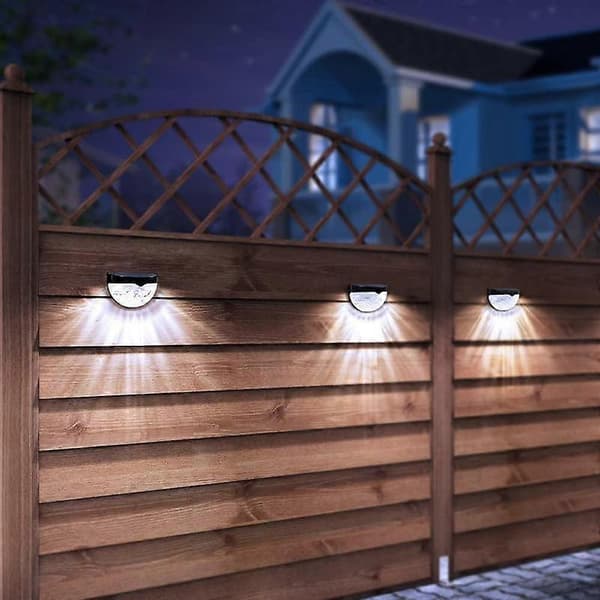 Solar Lamp Outdoor Lighting Medium Control Induction Yard Decoration Solar Fence Wall Lamp Semicircular Energy (Warm Light)