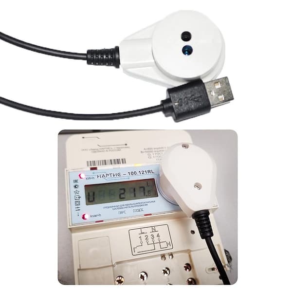 USB til Infrarød IR-adapter IEC1107 DLMS Energimåler Gas Vandmåler Aflæsning [DB]