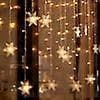 94 LED Snowflake String Lights 31V Warm White Waterproof 8 Lighting Modes Curtain Lights with Timer Indoor Outdoor Window Christmas Decoration