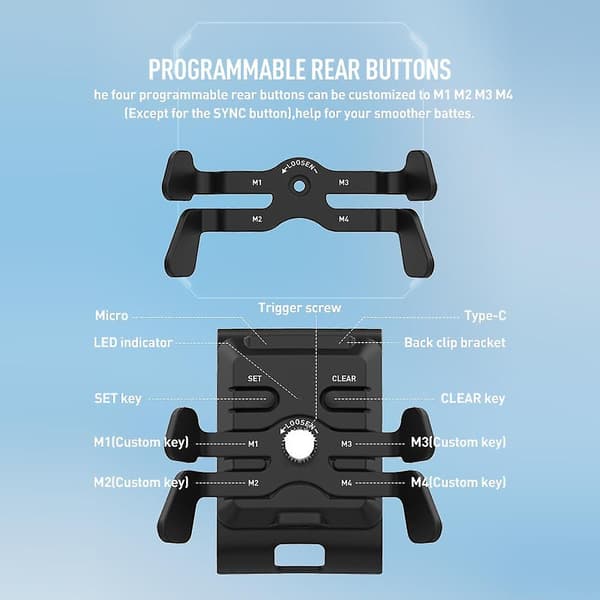 Bagknap-tilbehør til Xbox One S/X / Xbox Series S/X, Gamepad bagklips, Bagknap-controller