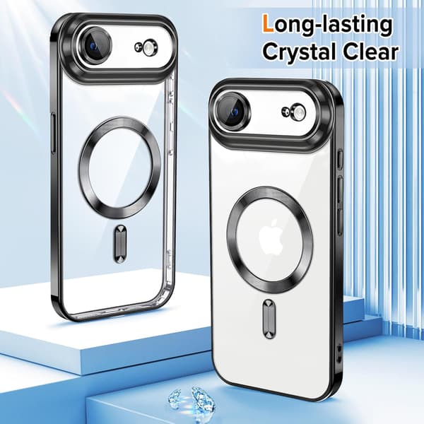 iPhone Air-deksel - Metallisk deksel med magnetisk kompatibilitet, slank design - Svart
