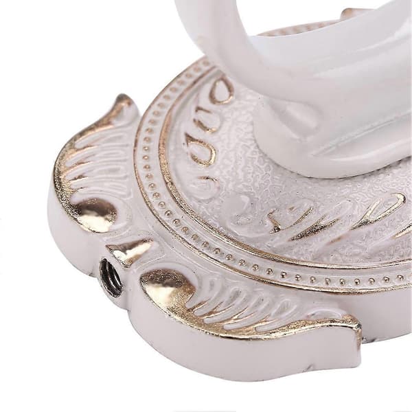 Bathroom Wall Mounted Metal Towel Rack Holder Hook Antique Ivory White Coat Clothes Hat