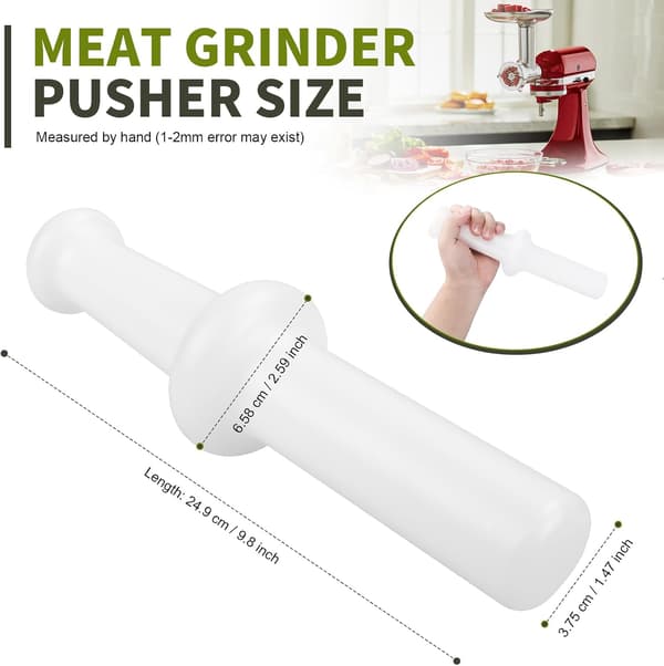 Universal kødkværner til Kitchenaid & Lem - 9,8 tommer kødindfører, 2,6 tommer OD
