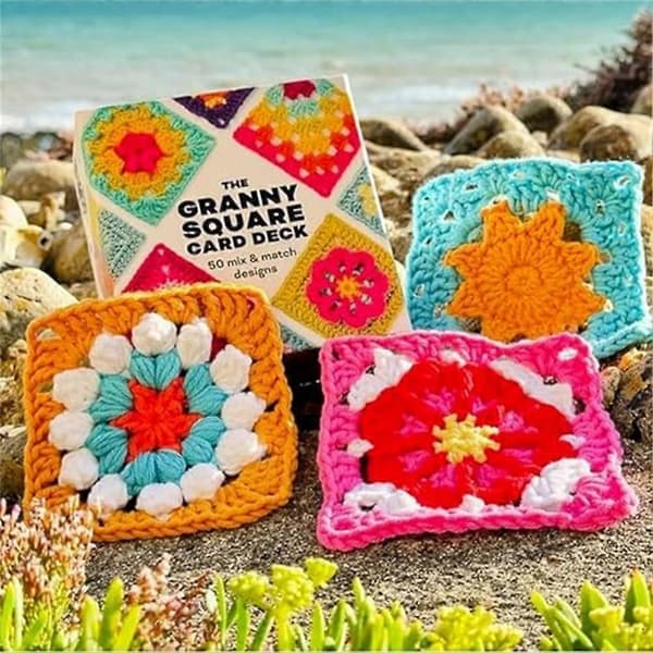 50 stk Mix & Match Design Granny Square-kort, heklesett for voksne