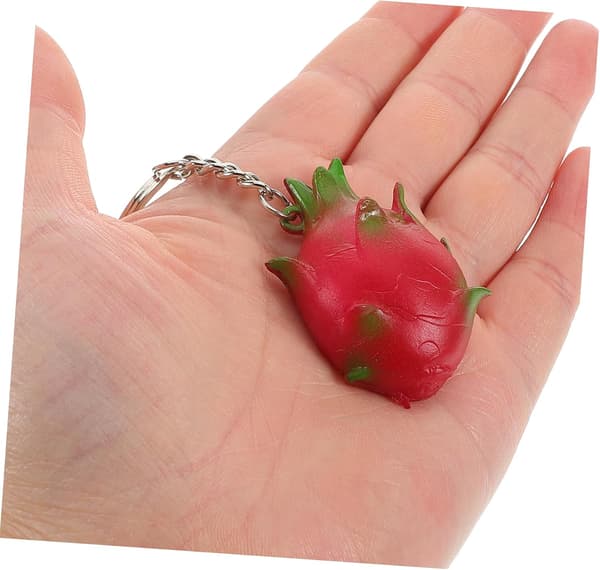 Cute Pitaya Keychain Fruit Charm Aesthetic Bag Pendant for Backpack Accessories Realistic Design