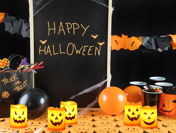 6 stk. Halloween Mini Flammeløse Jack-o'-Lantern Lys