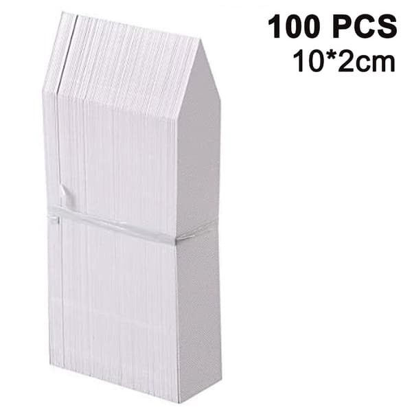 010-100st Blomsterträdgårdsetiketter-10X2 Vit