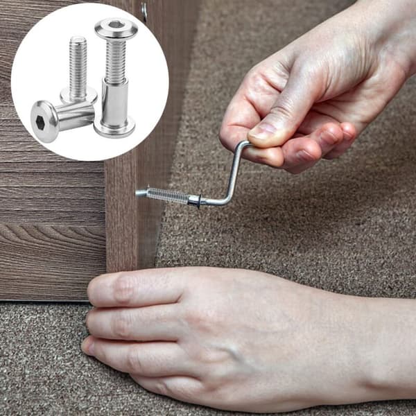12-pack M6 x 20mm binding screws, connecting screws with bolt hexagon socket, flat head, binding screw with sleeve nut for cabinet connection