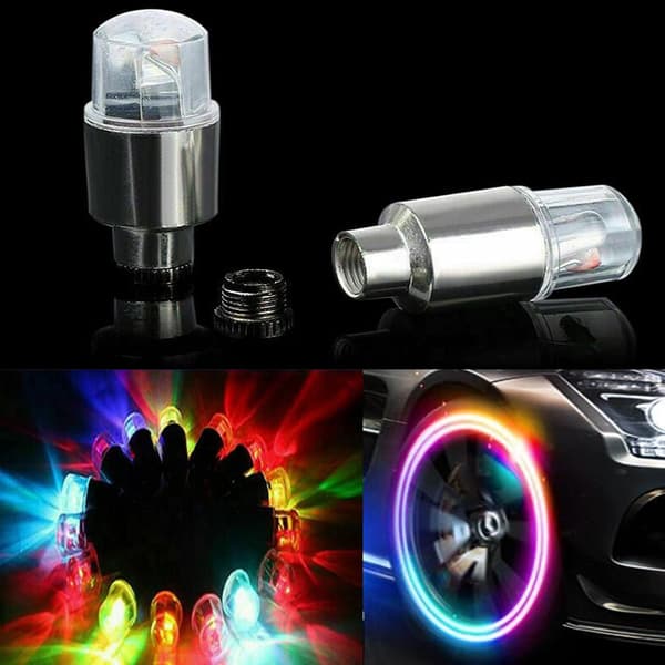 20 stk LED sykkelhjullys dekkventilhetter neonlys for