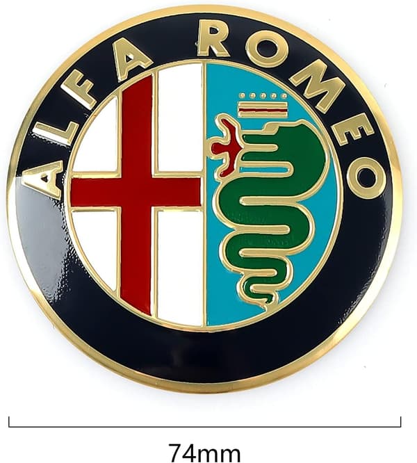 2 stk (Guld) Bilpynt Emblem Mærke, til Alfa Romeo Giulietta Giulia