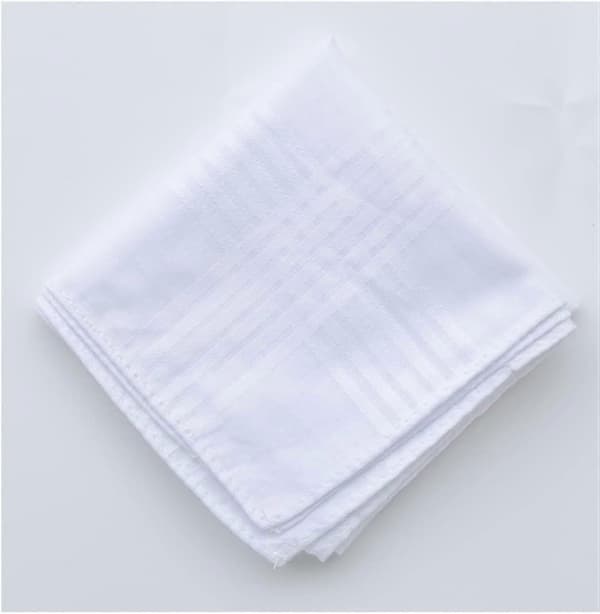 White Cotton Handkerchiefs, 12-pack - 100% Soft Cotton Fabric, Durable and Stylish for Everyday Use