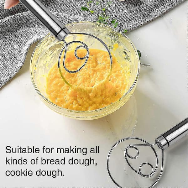 Dansk degvisp, 2-pack premium rostfritt stål holländsk visp, stor handmixer