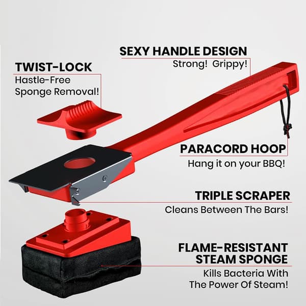 Double Handle High Temperature Resistant BBQ Grill Steam Resistant Sponge