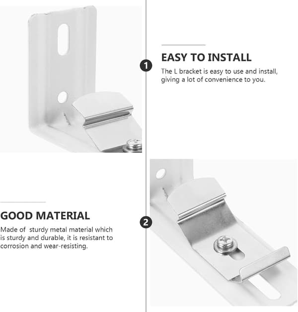 6pcs Blind Bracket L-shaped Brackets Silver Metal L-shaped Stable Base Simple