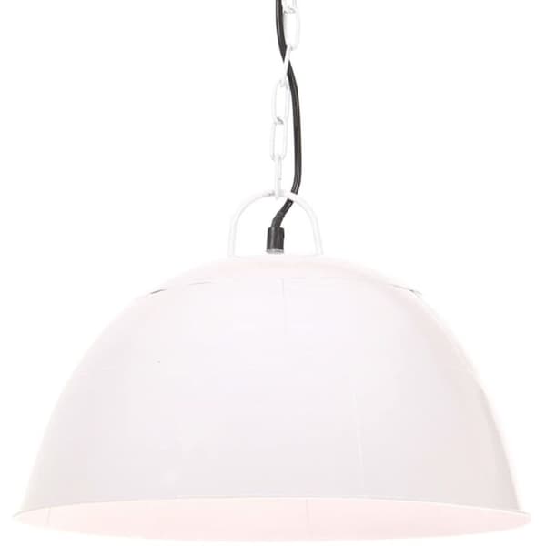 Pendellampe vintage industristil 25 W hvit rund 41 cm E27