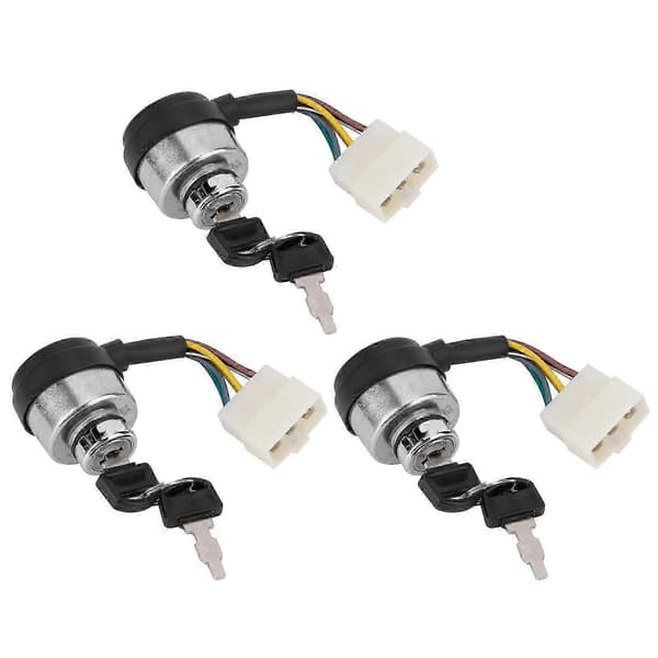 3-pack 6-wire Ignition Switch with Key for 188F/GX390/190F/GX420 Gasoline Generator