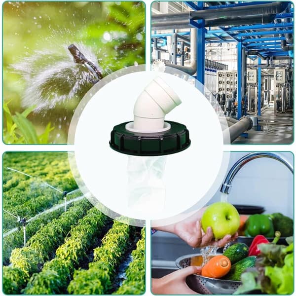 45° IBC Tanklåg med vaskbart nylonfilter til 1000 liters IBC regnvandstank, 165 mm regnvandsfilter
