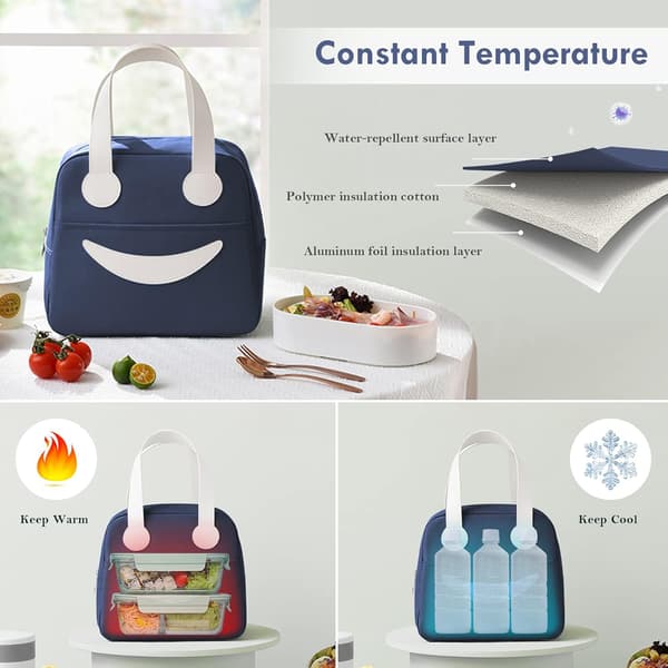 Lunsjveske for menn Tote Bag Lett å rengjøre Matboksveske Egnet for gutter barn.
