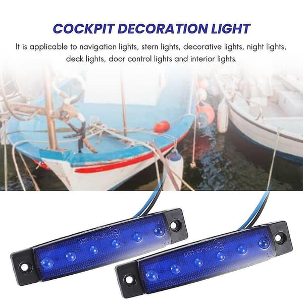 10 stk Marine Båtlys 12v Vanntette Båtlys 6 LED Lys Kajakk L
