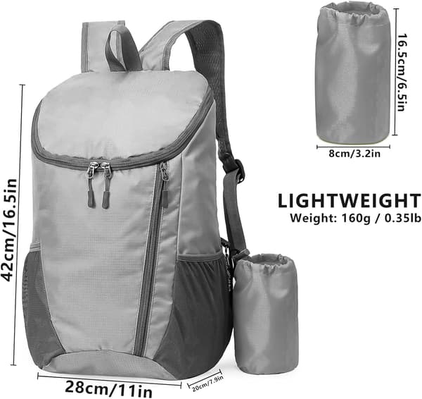 Lightweight Foldable Backpack, Small Hiking Backpack, Waterproof Packable Backpack for Men Women Kids, Durable Backpack for Outdoor Sports