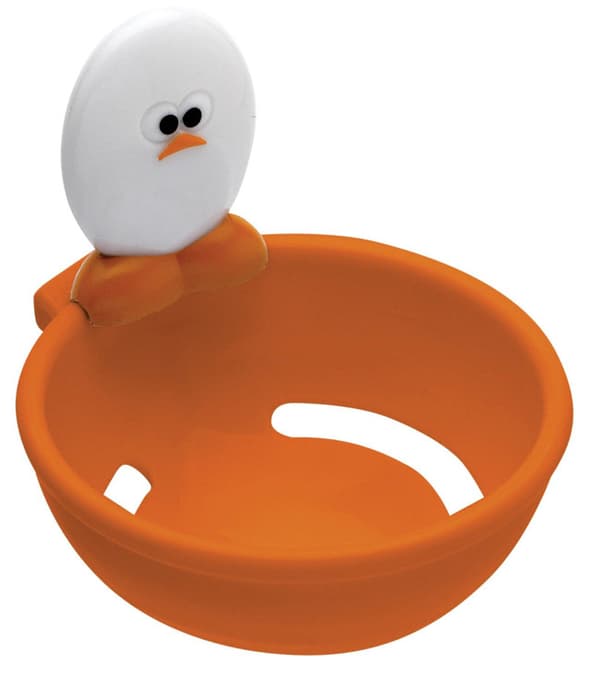 1 køkkenredskab æggeseparator, orange/hvid