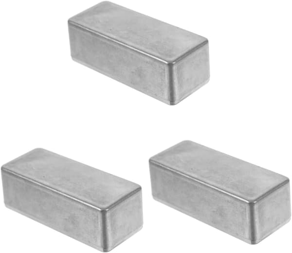 3 stk. aluminiumsboks for gitarpedaler, robust kabinett med skjult rom