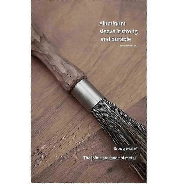Professional Coffee Brush, Coffee Grinder Brush with Natural Bristles, Espresso Brush with Walnut Handle