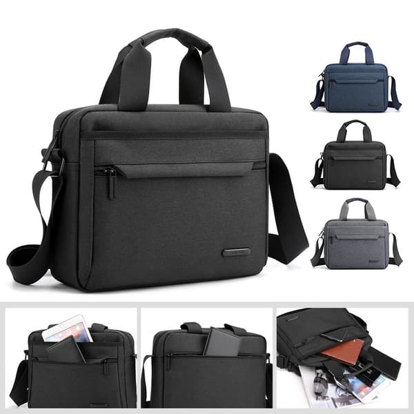 Briefcase Shoulder Bag with Detachable Adjustable Shoulder Strap, Water-Resistant Lightweight Messenger Bag for Business Travel