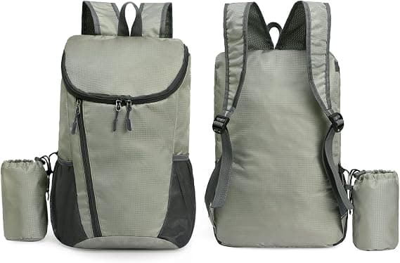 Foldable small waterproof backpack, foldable backpack for outdoor sports travel and walking leisure backpack Gray Gray