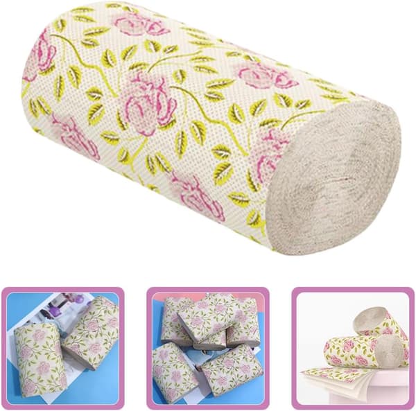10 Rolls Rose Pattern Toilet Paper, Solid Core, Bathroom Paper, Bulk Pack, Decorative Toilet Paper