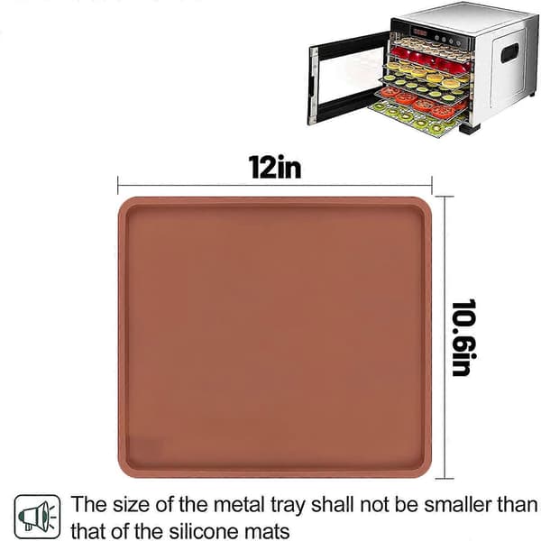 4 st Silikon Dehydrator Mattor med Kant - Silikonark, Icke-klibbiga Silikonbricka Foder, Hög Temperatur (FMY)