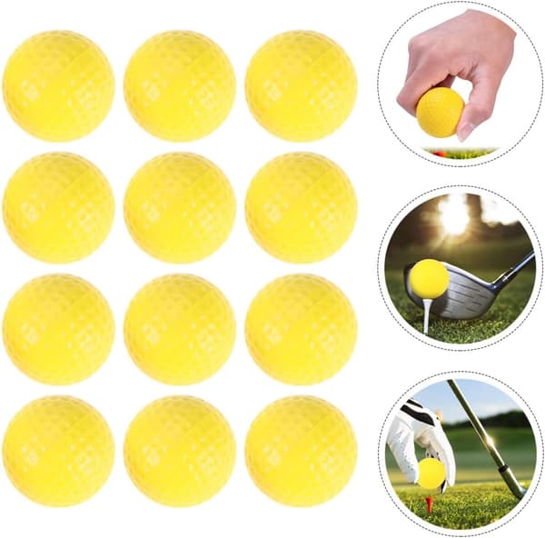 12 st gula skumgolfbollar 4,2 cm lätta inomhusträningsbollar
