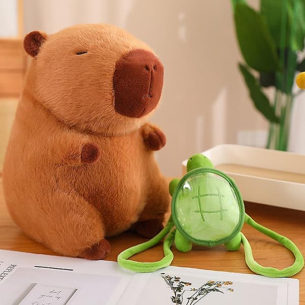 Capybara Doll with Turtle Back Sitting Pose Capybara Plush Toy Capybara Pillow Doll 25CM 25CM 25CM