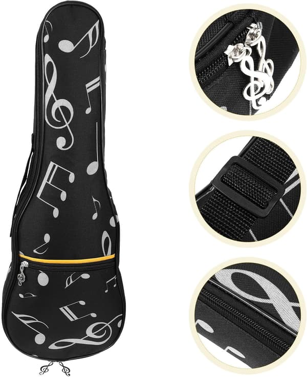 Ukulele Portable Bag Storage Case Holder with Shoulder Straps and Handle, Oxford Cloth Material