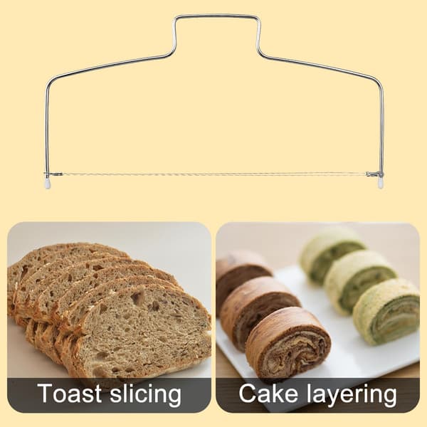 Professional Stainless Steel Cake Slicer - Adjustable Double Wire Cutter for Perfect Cake Slicing - Ideal Kitchen Baking Tool