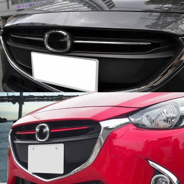 Frontgrill-skyddslist för bil, 2 st, Demio 2015-2017 DJ DL Mazda2 Sedan Hatchback, silver
