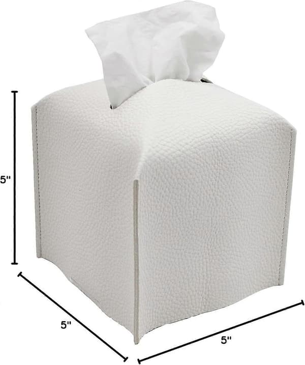 1 pc Tissue Box Cover, Square Decorative PU Leather Tissue Box Holder